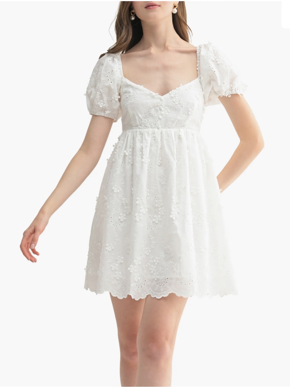 White Lace A-Line Mini Skirt - Women